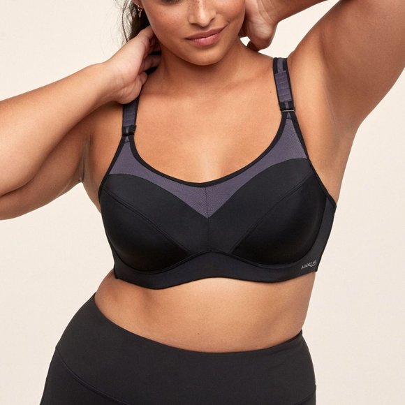 NWT Black Smoked Neon High Impact Sport Bra PLUS Countour Padded - Picture 15 of 16